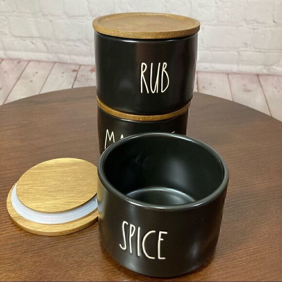 RAE DUNN Collectible SPICE CELLAR “MARINATE”, “RUB”, “SPICE”NWOT - Picture 4 of 5